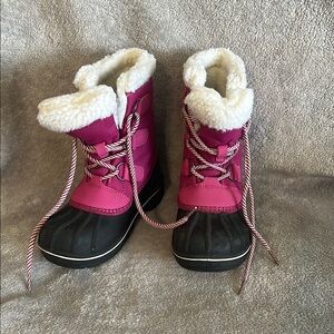 Pink and Black Kids Winter Boots